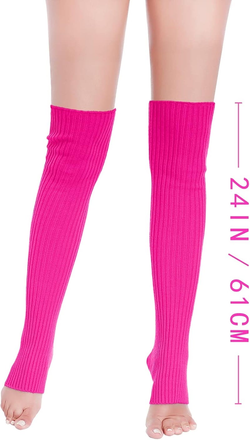 v28 Long Leg Warmer, Women’s Men 80s Party Ribbed Knit Dance Sports - Image 2